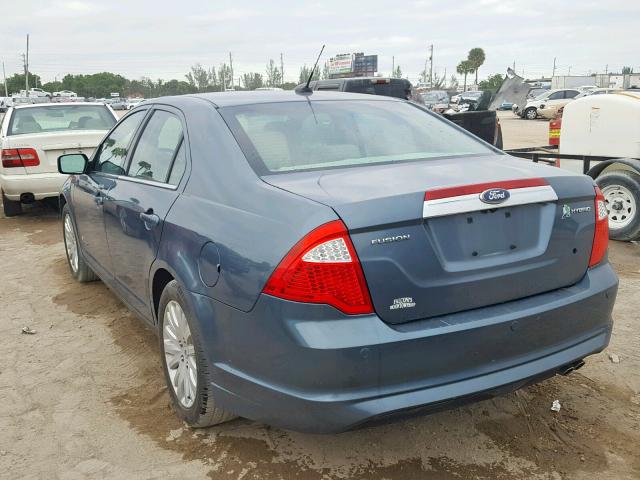 3FADP0L37BR112824 - 2011 FORD FUSION HYB BLUE photo 3