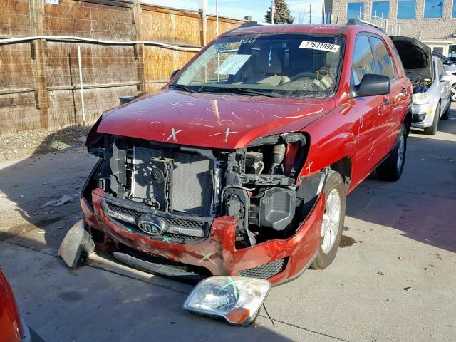 KNDJE724397574207 - 2009 KIA SPORTAGE L RED photo 2