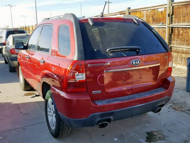 KNDJE724397574207 - 2009 KIA SPORTAGE L RED photo 3