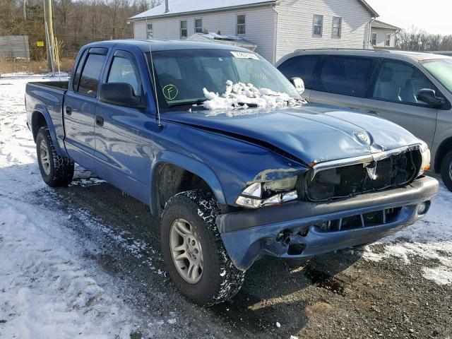 1D7HG38N74S545533 - 2004 DODGE DAKOTA QUA BLUE photo 1