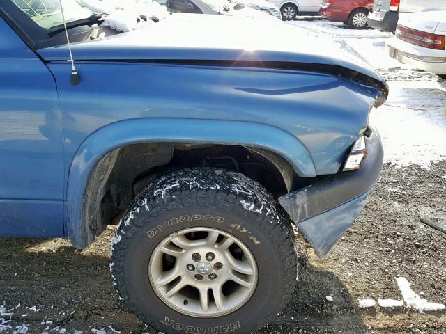 1D7HG38N74S545533 - 2004 DODGE DAKOTA QUA BLUE photo 9