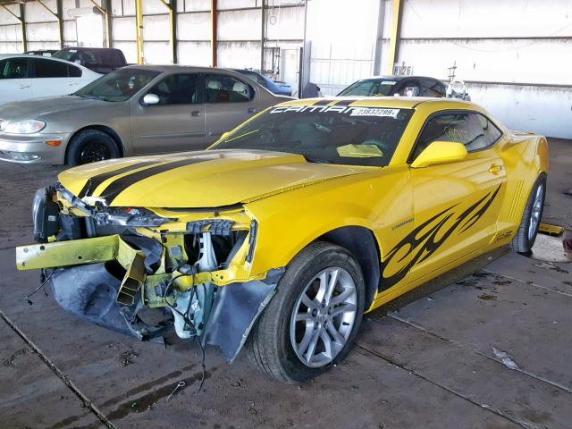 2G1FA1E31C9108484 - 2012 CHEVROLET CAMARO LS YELLOW photo 2