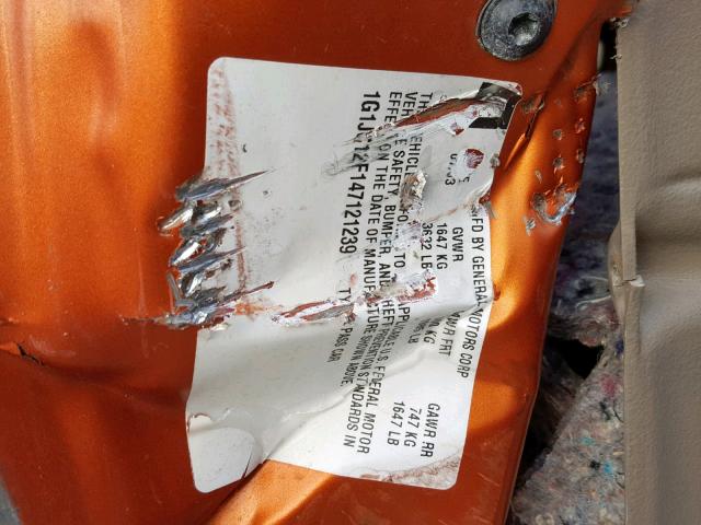 1G1JC12F147121239 - 2004 CHEVROLET CAVALIER ORANGE photo 10