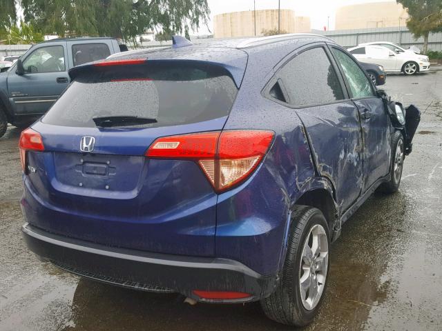 3CZRU5H76GM756086 - 2016 HONDA HR-V EXL BLUE photo 4