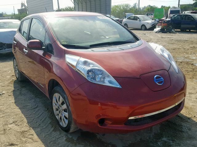 1N4AZ0CP1FC320153 - 2015 NISSAN LEAF S RED photo 1