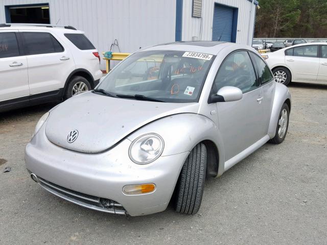 3VWCB21C61M457614 - 2001 VOLKSWAGEN NEW BEETLE SILVER photo 2