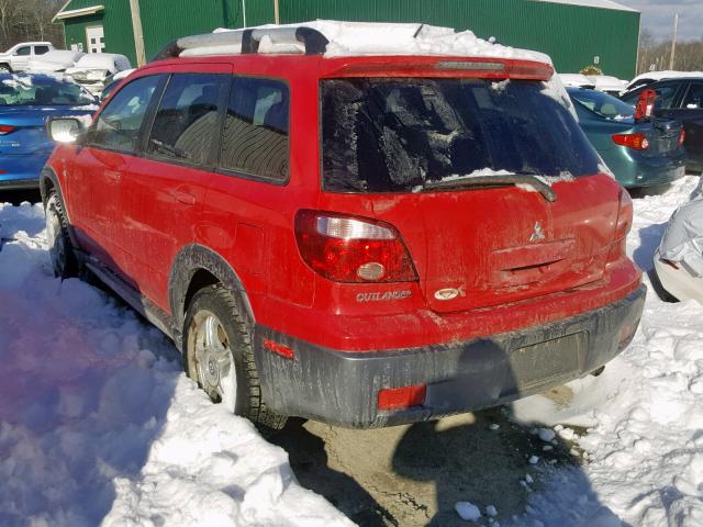 JA4LX41F65U002686 - 2005 MITSUBISHI OUTLANDER RED photo 3