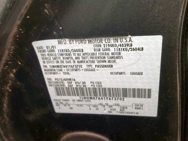 1LNHM87A41Y673702 - 2001 LINCOLN LS GREEN photo 10