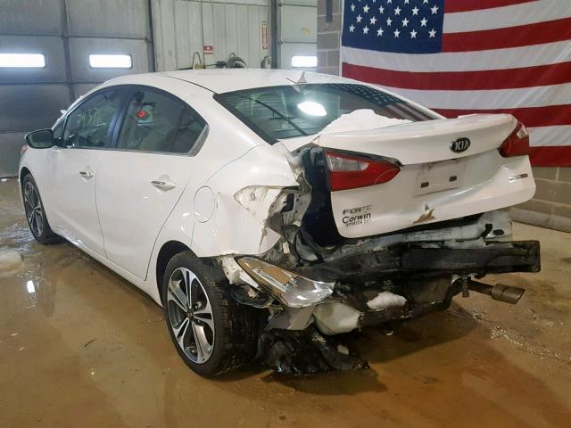 KNAFZ4A81E5180804 - 2014 KIA FORTE EX WHITE photo 3