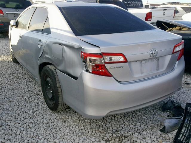 4T4BF1FK6ER420482 - 2014 TOYOTA CAMRY L SILVER photo 3