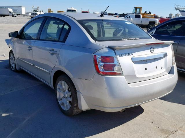 3N1AB6AP4CL701485 - 2012 NISSAN SENTRA 2.0 SILVER photo 3