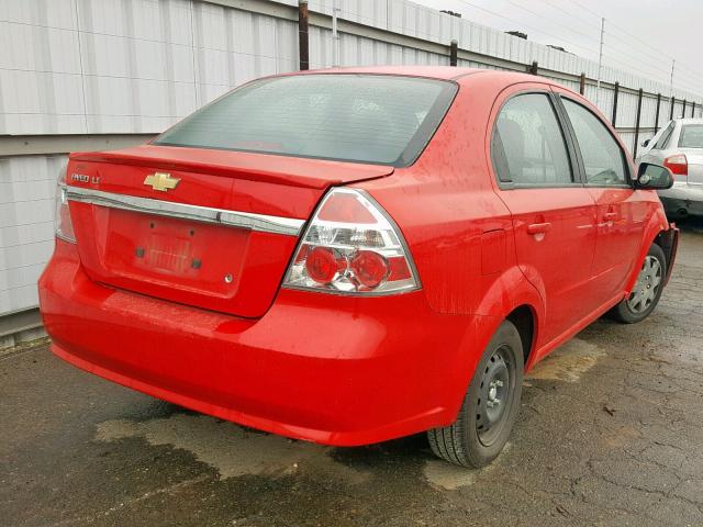 KL1TD5DE8AB129301 - 2010 CHEVROLET AVEO LS RED photo 4
