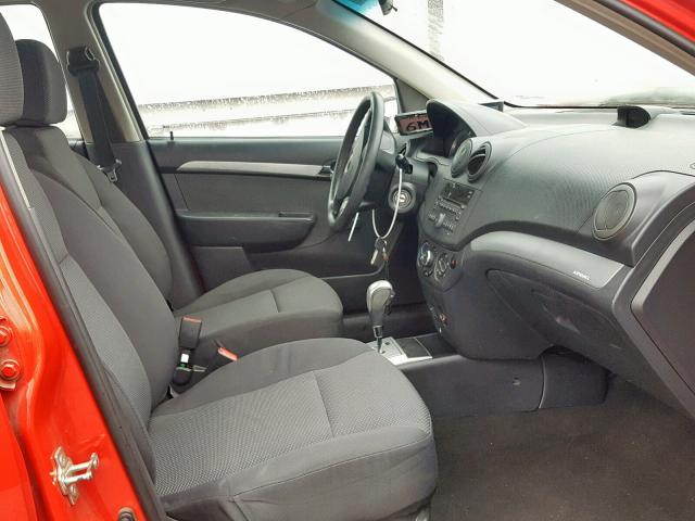 KL1TD5DE8AB129301 - 2010 CHEVROLET AVEO LS RED photo 5