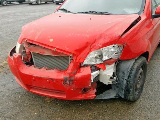 KL1TD5DE8AB129301 - 2010 CHEVROLET AVEO LS RED photo 9
