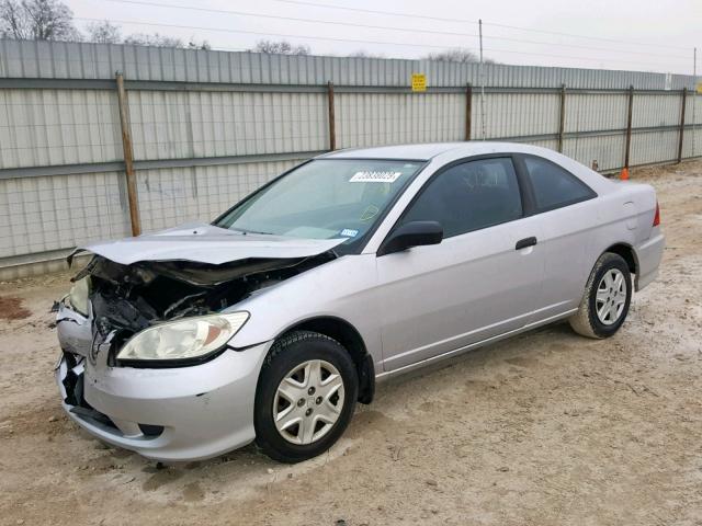 1HGEM22195L011484 - 2005 HONDA CIVIC DX V SILVER photo 2