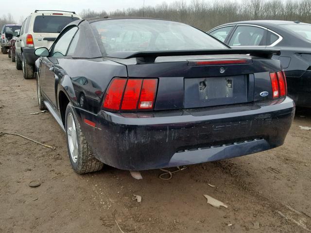 1FAFP40412F167814 - 2002 FORD MUSTANG BLACK photo 3