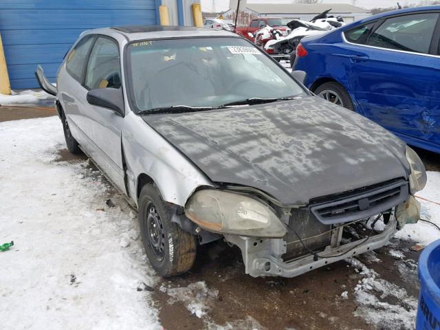 2HGEJ6441YH107053 - 2000 HONDA CIVIC DX SILVER photo 1