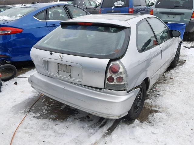 2HGEJ6441YH107053 - 2000 HONDA CIVIC DX SILVER photo 4