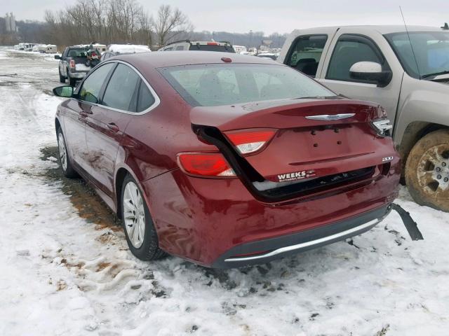 1C3CCCAB7GN152090 - 2016 CHRYSLER 200 LIMITE MAROON photo 3