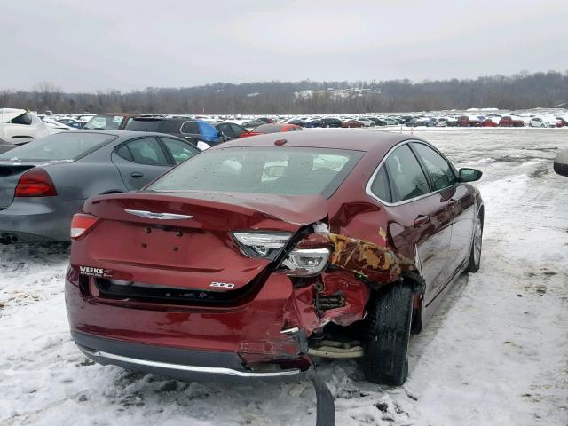 1C3CCCAB7GN152090 - 2016 CHRYSLER 200 LIMITE MAROON photo 4