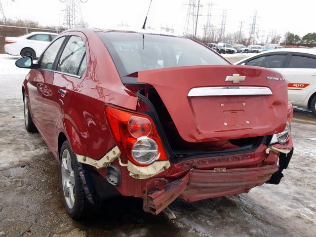 1G1JE5SH1C4117825 - 2012 CHEVROLET SONIC LTZ RED photo 3