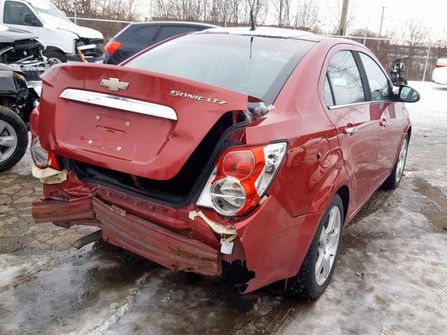 1G1JE5SH1C4117825 - 2012 CHEVROLET SONIC LTZ RED photo 4