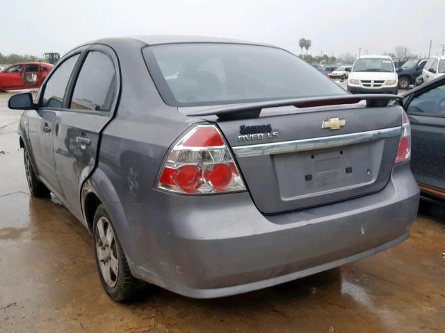 KL1TD56698B207391 - 2008 CHEVROLET AVEO BASE ნაცრისფერი ფოტო 3