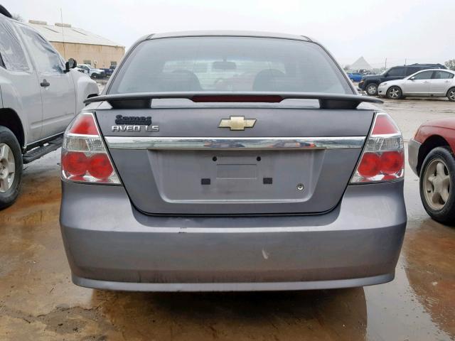 KL1TD56698B207391 - 2008 CHEVROLET AVEO BASE ნაცრისფერი ფოტო 9