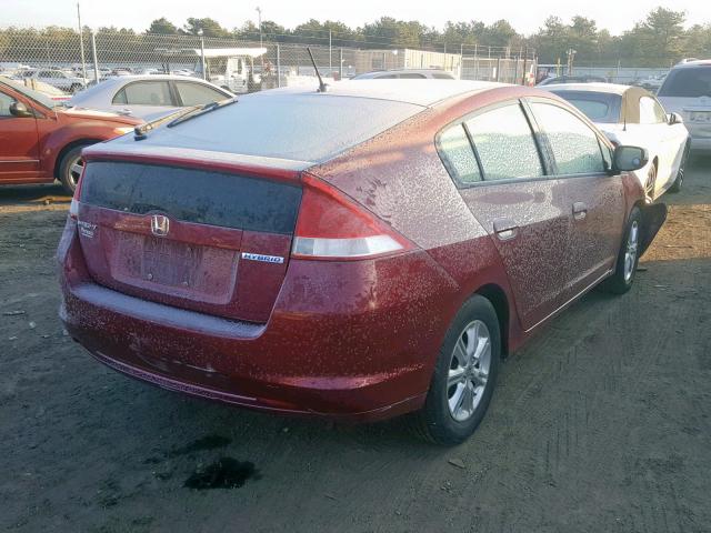 JHMZE2H78AS040496 - 2010 HONDA INSIGHT EX RED photo 4