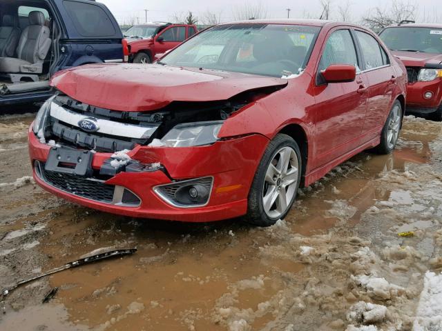 3FAHP0KC0AR279687 - 2010 FORD FUSION SPO MAROON photo 2