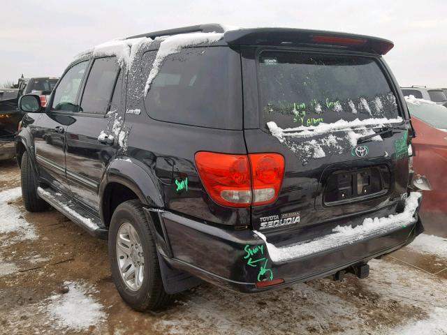 5TDBT48A05S249584 - 2005 TOYOTA SEQUOIA LI BLACK photo 3