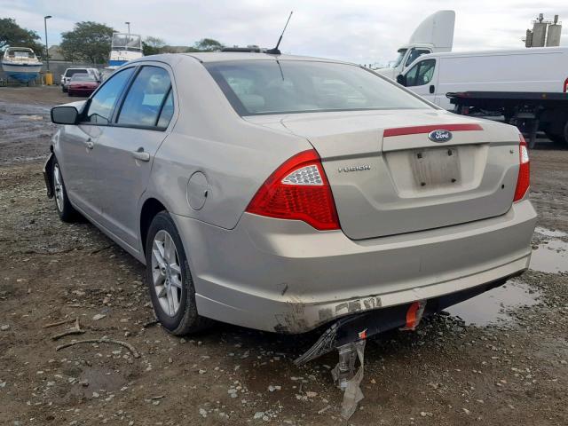 3FAHP0GA7AR350049 - 2010 FORD FUSION S BEIGE photo 3