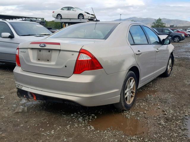 3FAHP0GA7AR350049 - 2010 FORD FUSION S BEIGE photo 4