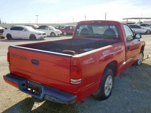 1B7FL26P0VS115615 - 1997 DODGE DAKOTA RED photo 4