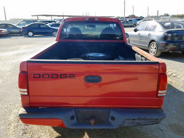 1B7FL26P0VS115615 - 1997 DODGE DAKOTA RED photo 6