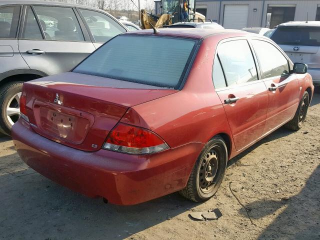 JA3AJ26E96U065784 - 2006 MITSUBISHI LANCER ES RED photo 4