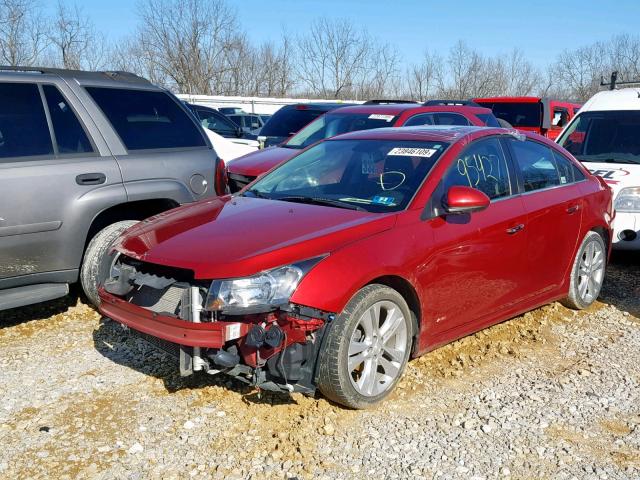 1G1PG5SB9E7134745 - 2014 CHEVROLET CRUZE LTZ MAROON photo 2