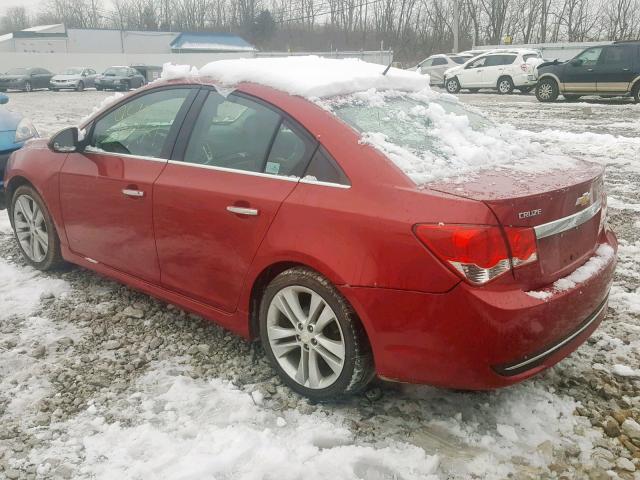 1G1PG5SB9E7134745 - 2014 CHEVROLET CRUZE LTZ MAROON photo 3