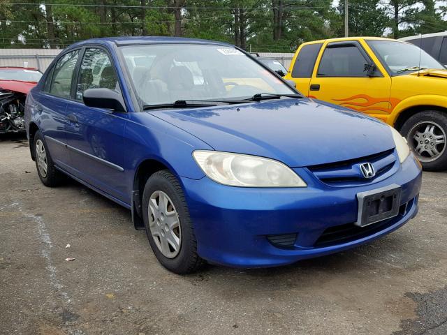 1HGES16364L015504 - 2004 HONDA CIVIC DX V BLUE photo 1