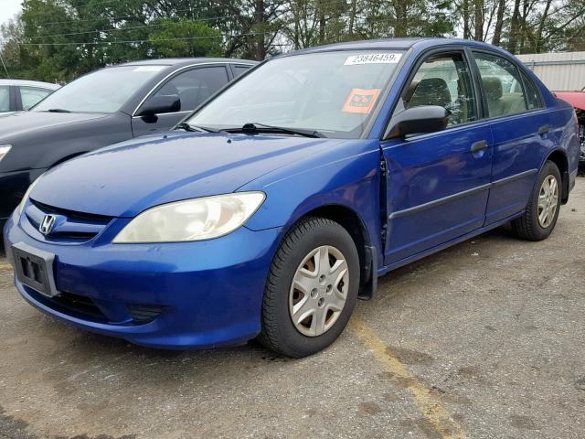 1HGES16364L015504 - 2004 HONDA CIVIC DX V BLUE photo 2