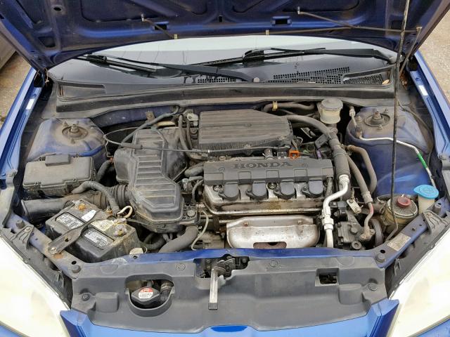 1HGES16364L015504 - 2004 HONDA CIVIC DX V BLUE photo 7