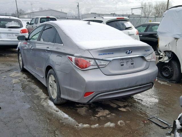 KMHEC4A4XBA000456 - 2011 HYUNDAI SONATA HYB GRAY photo 3