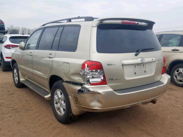 JTEHF21A430121554 - 2003 TOYOTA HIGHLANDER GOLD photo 3