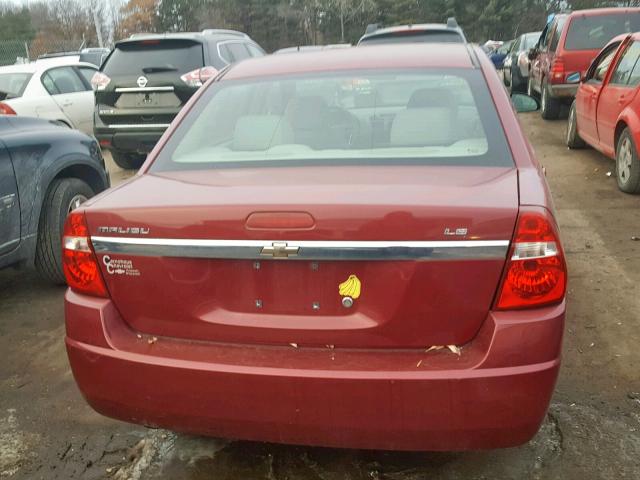 1G1ZS51F26F284604 - 2006 CHEVROLET MALIBU LS 栗色 照片 9