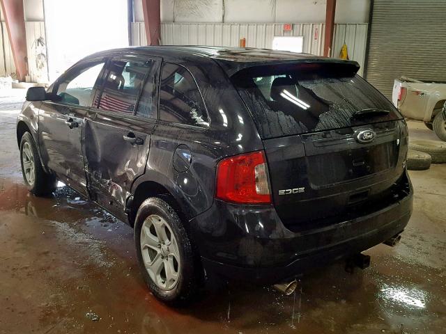 2FMDK4JC4DBA02927 - 2013 FORD EDGE SEL BLACK photo 3