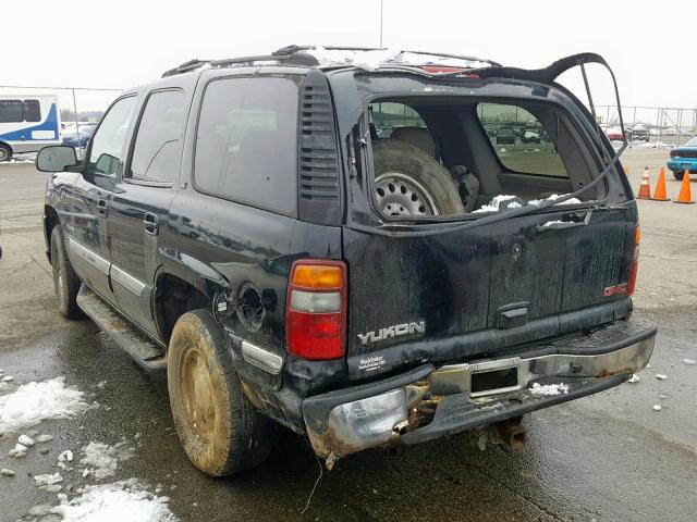 1GKEK13ZX2J199902 - 2002 GMC YUKON BLACK photo 3