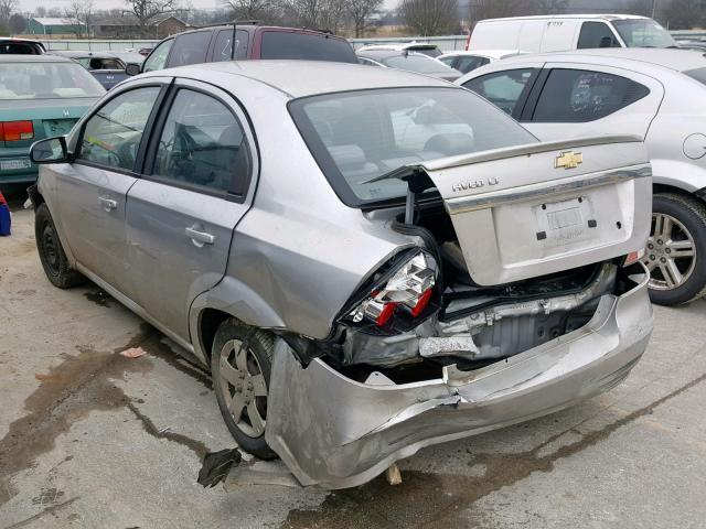 KL1TD5DE5BB186377 - 2011 CHEVROLET AVEO LS SILVER photo 3