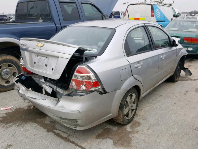 KL1TD5DE5BB186377 - 2011 CHEVROLET AVEO LS SILVER photo 4