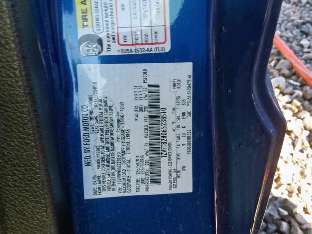 1ZVFT82H065238510 - 2006 FORD MUSTANG GT BLUE photo 10