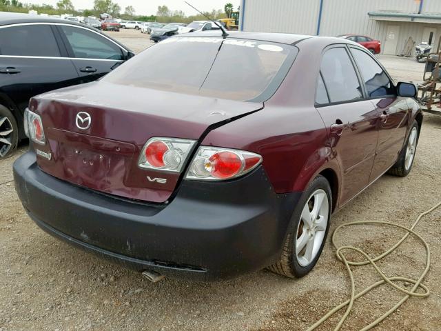 1YVHP80DX65M49949 - 2006 MAZDA 6 S MAROON photo 4